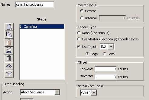 Functions Copley Indexer 2 Program User Guide 4.21: Camming 4.21.1: Camming Function Overview This function is used to change the operating mode of the amplifier to Camming and to configure the Camming mode.