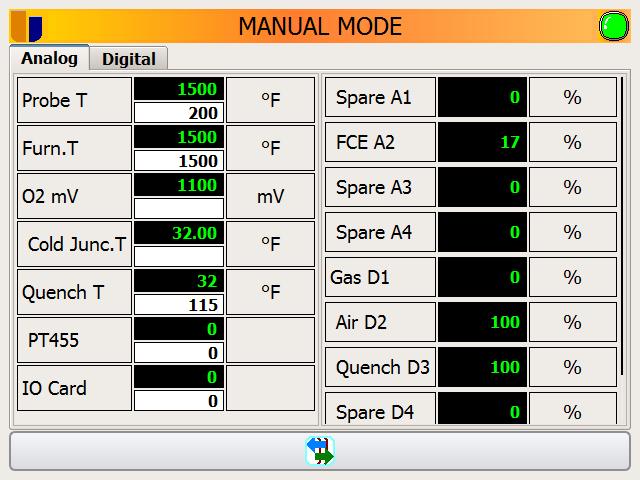 PROTHERM 455 User Manual Rev. 3.0 Page 27 of 63 6.18 Manual Mode Menu: Entering manual mode will allow an authorized user to control all outputs configured in the PROTHERM 455.