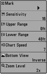 Sonar X-Press TM Menu (Sonar Views Only) The Sonar X-Press TM Menu provides access to the settings most frequently-used.