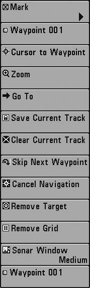 Navigation X-Press TM Menu (Navigation Views Only) The Navigation X-Press TM Menu provides access to the settings most frequently used.