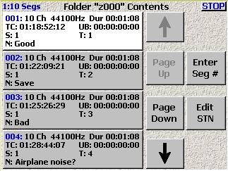 Chapter 3 Zaxcom Deva User s Manual Folder??? Contents page Page purpose: This page displays and maintains data for each Take.