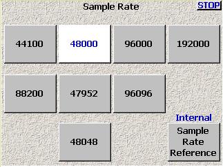 Chapter 3 Zaxcom Deva User s Manual Sample Rate page Page purpose: Selects the sampling-rate being used to record audio.