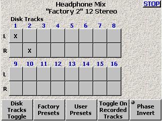 Zaxcom Deva User s Manual Chapter 3 Headphone Mix page Page purpose: This page routes the recorded tracks to the headphones.