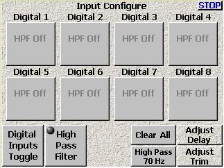 Chapter 3 Zaxcom Deva User s Manual Input Configure page (Digital Inputs selected) Page purpose: This page maintains the parameters for the digital inputs.