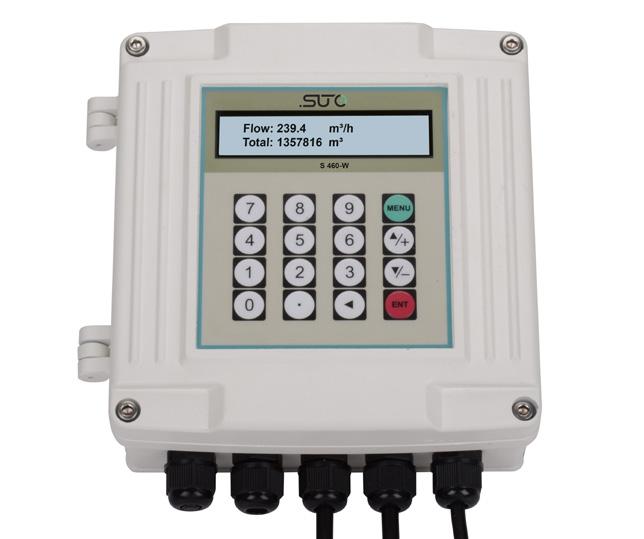 S 460 ULTRASONIC FLOW METER S 460-W, wall mountable controller The S 460 ultrasonic flow meter uses the proven clamp-on transit-time correlation technique.