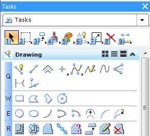Task Navigation with Drawing as a task is on the