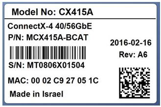 Figure 11: MCX415A-BCAT Board Label (Example) Figure 12: MCX416A-BCAT