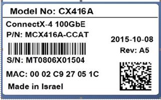 Figure 17: MCX416A-GCAT Board Label (Example)