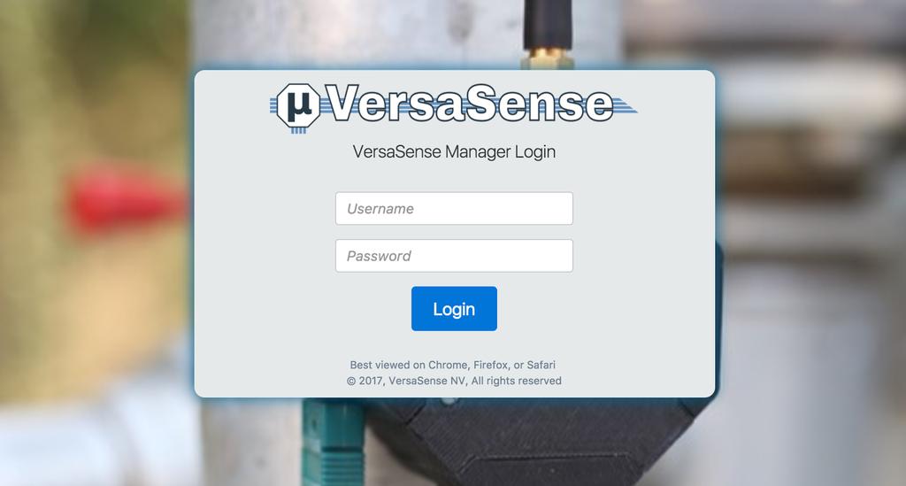 2.2. Logging in After you are connected to https://gateway.versasense.