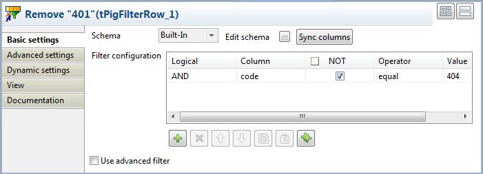 Translating the scenario into Jobs 3. Select the generic schema of access_log from the Repository tree view and then drag and drop it onto this component to apply the schema.