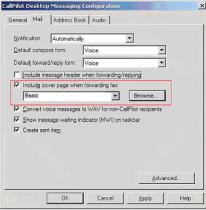 Using custom fax Cover Pages Callpilot users can choose to include a cover page with their faxes. These are typically designed and managed by the server administrator.