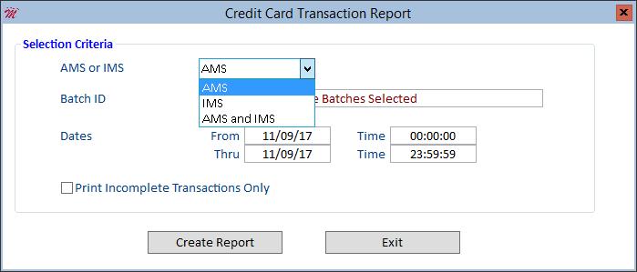 Preferences Setup Form. As part of this update, Cloud AMS now leverages a consolidated Credit Card Log showing transactions from both AMS and IMS. A unique Payment Ref.