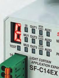 Safety circuit : Linked to light curtain beam received / interrupted status (partial stop) When the light curtain is interrupted (when an workpiece enters or a person intrudes), this circuit switches