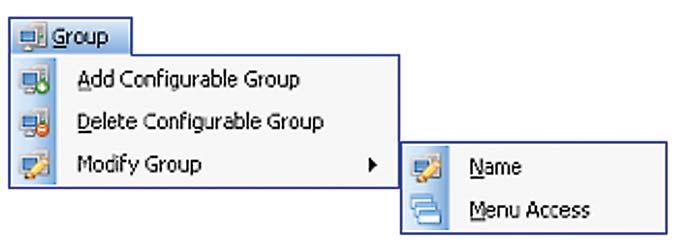 are disabled, i.e. ability to work with groups and set user passwords. Interface Group Menu Items Multiple User Menu Mode Add a Configurable Group.