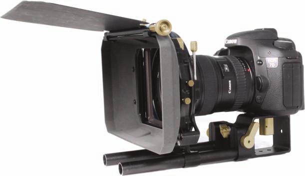 GSS Genus Matte Box Clips onto your lens and fastens with ease Wide rayshade to accommodate wide-angle lenses Fits a large range of lenses, both standard and wide
