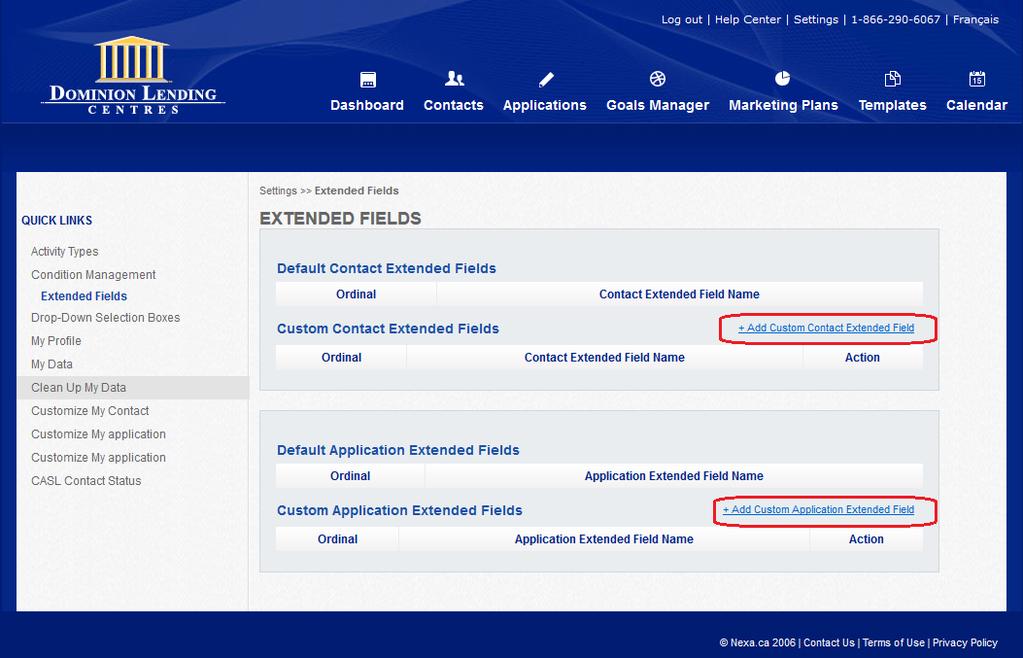 Extended fields Extended Fields are customizable fields that you can add to your contacts and applications. This allows you to track information that is not included in the default program.
