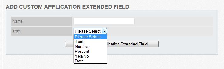 Click on the Create Custom Extended Fields in the main part of the screen or Extended Fields under the Quick Links heading on the left.