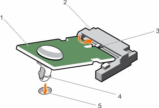 3. Insert the TPM into the TPM connector such that the plastic bolt aligns with the slot on the system board. 4. Press the plastic bolt until the bolt snaps into place. Figure 61.
