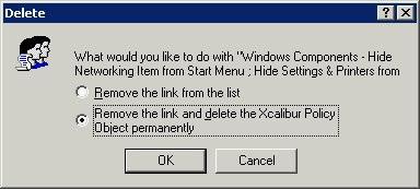 Delete Policy Objects Deleting a policy object removes it from the Xcalibur Database.