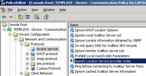 Using Xcalibur Policy to Configure the Locator Service An Xcalibur Policy can be created in