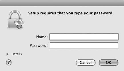 7 Windows Macintosh 4 5 Enter your administrator name and password. Click OK.