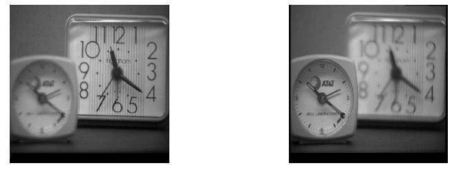 (a) left-focus; (b) right-focus; (c) fused image of DWT; Table I.