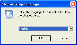 Installing the DISC TITLE PRINTER Application 2. Select the language of the version you want to install, and then click OK.