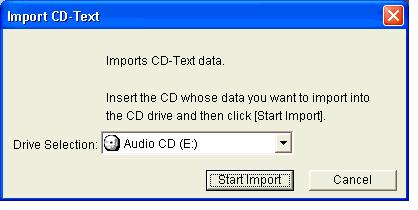 Importing Text Data You can import CD-Text data or track and incorporate it into the music label template. CD-Text data or track data can be created using Media Player or Easy CD Creator data.