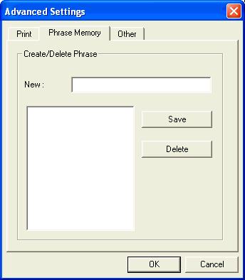 Registering and Deleting a Phrase Memory Entry You can register frequently used terms and phrases for instant recall whenever you need them.