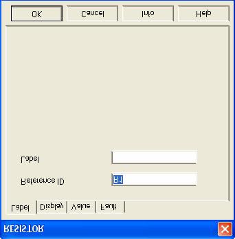 Change the name of resistor: Figure 6: Setup window for Resistor values Double click on the resistor, a new window with the name Resistor will