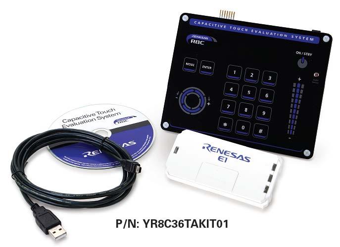 Renesas Touch Evaluation Kit Renesas Demo Kit for R8C/36T-A Full featured development platform Includes