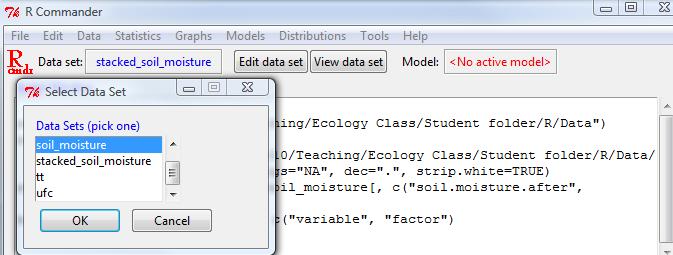 In the window that pops up select Plot by groups and group your variables by factor and click OK.