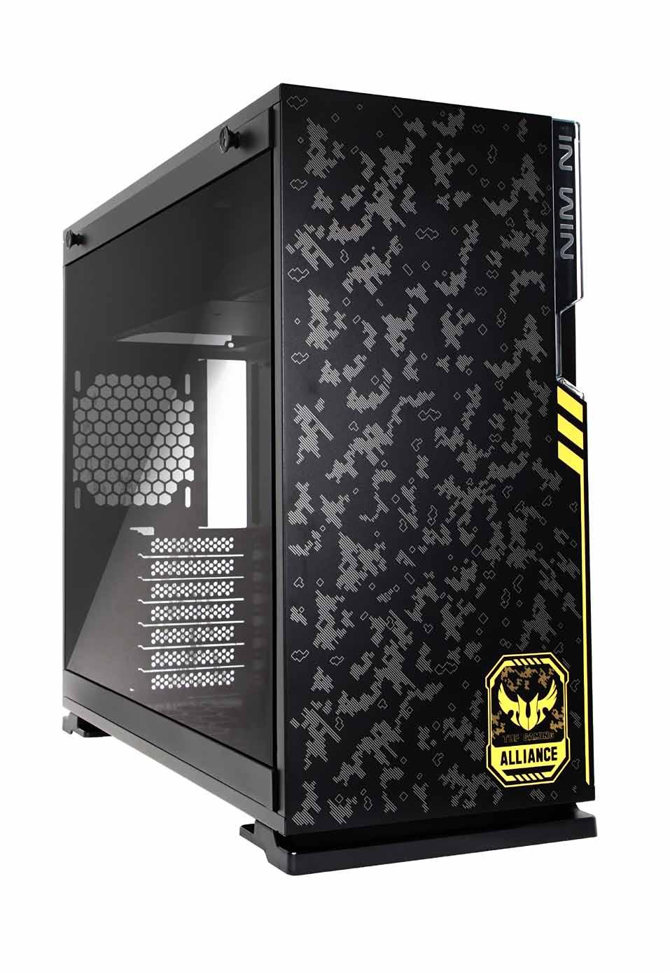 The exterior screams TUF, as the rugged steel enclosure is covered with a military design