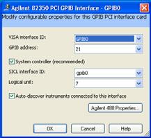 4 Connecting Instruments to GPIB Step 4: Configure GPIB Interface Cards 4 Configure GPIB Interface Cards (Optional) Use Agilent Connection Expert to configure installed GPIB interface card parameters.