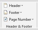 If you did not start out with a page number, you will need to create a header or footer this way: From the Insert tab, select either Header or Footer.