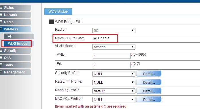 3.4 NAWDS Auto Find MLB-W4301 also supports NAWDS Auto Find function, after you configure master AP, you may enable NAWDS Auto Find function in slave AP.
