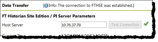 Transfer data to FactoryTalk Historian SE or PI servers Chapter 7 The Data Transfer section of the page displays the following information: Item Description Host Server The host name or IP address of