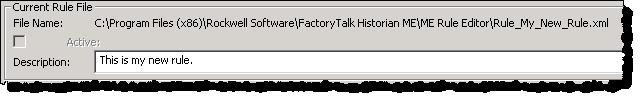 Chapter 11 Use the Rule Editor By default, the point discovery rule files are stored in the following location: <Program Files Path>\Rockwell Software\FactoryTalk Historian ME\ME Rule Editor\ TIP The