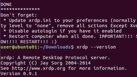 After the configuration, try to connect via RDP to the template to verify if the operation is successful. Enable XRPD in Ubuntu 16.