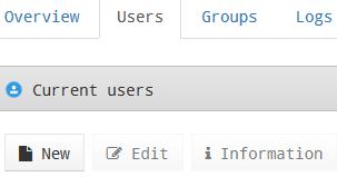 In this example we have created two user groups (one for users and one for