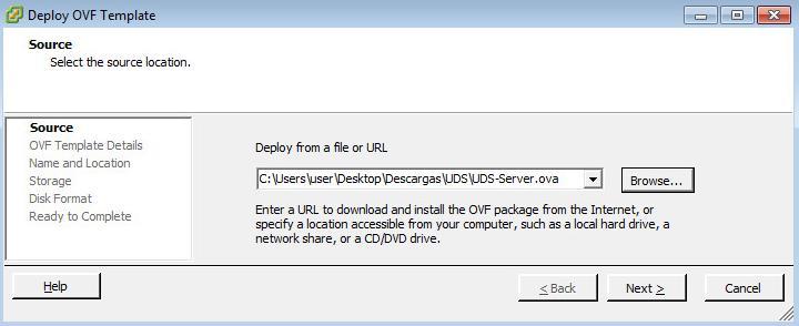 of the UDS server. UDS servers are provided as pre-configured Virtual Appliances (.OVA).
