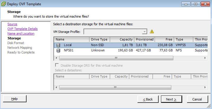 - Indicate Datastore where to store the virtual server. 6.