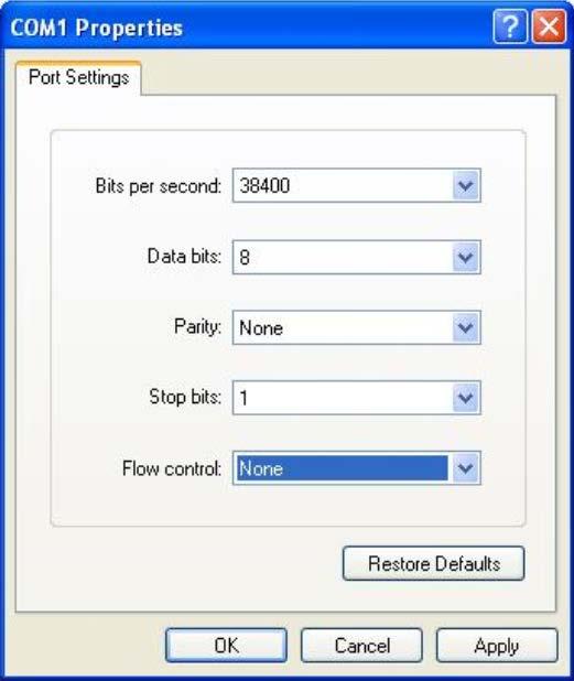 5. Configure the port selected in the step above as the following Figure 1-4 shown.