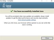 JAVA Installation Install Successful