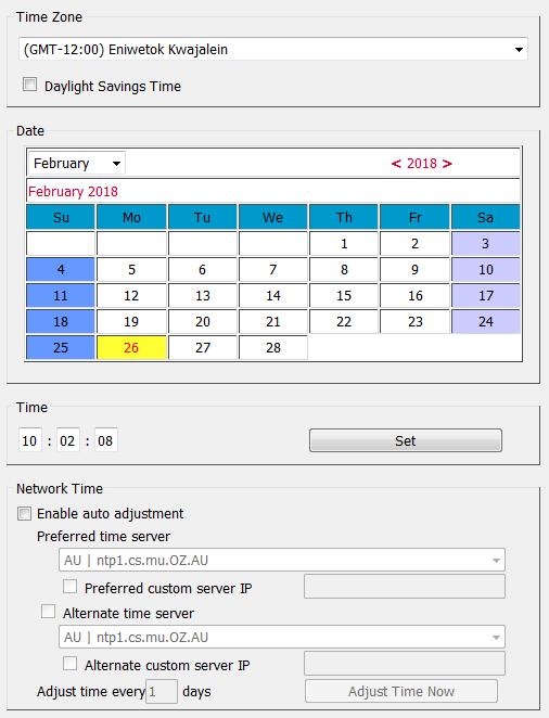 Chapter 9. Device Management Date/Time The Date/Time dialog page sets the KH1508Ai / KH1516Ai time parameters. Set the parameters according to the information below.