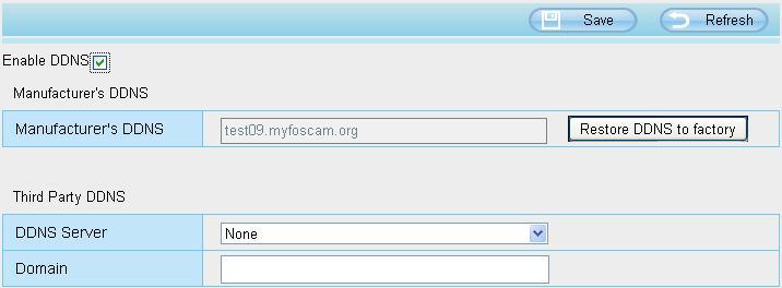 Now you can use http:// Domain name + HTTP Port to access the camera via internet. Take hostname test09.myfoscam.org and HTTP Port no.