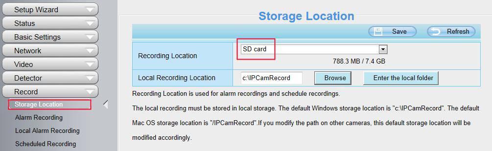 Record full strategy: When the SD card is full, you can choose to cover the previous recording, or stop recording.