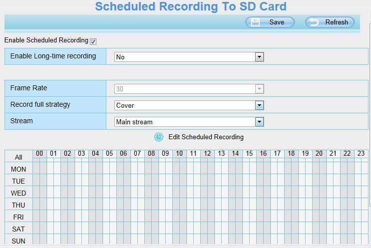 4.6.4 Record Schedule On the page you can configure the schedule record.