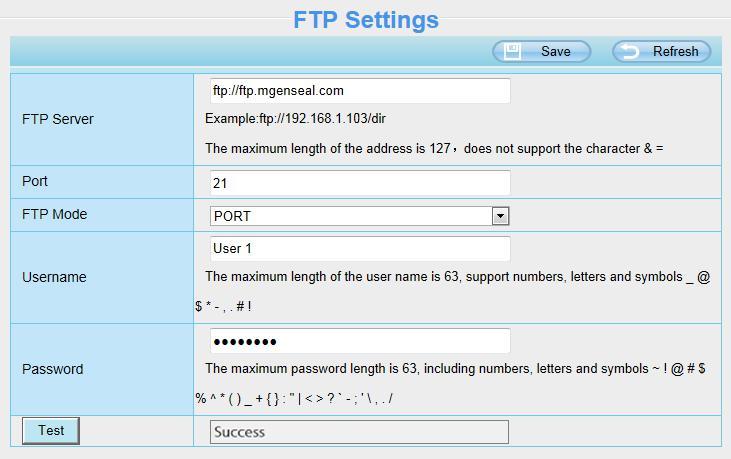 Figure b FTP server: If your FTP server is located on the LAN, you can set as Figure a. If you have an FTP server which you can access on the internet, you can set as Figure b.