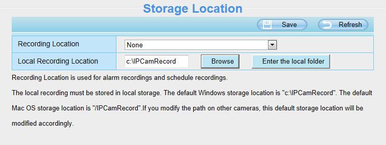 Recording Location : SD card or FTP.